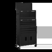 Sealey American PRO Topchest, Mid-Box Tool Chest &amp; Rollcab Stack 9 Drawer - Black AP2200BKSTACK image