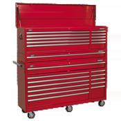 Sealey Topchest, Mid-Box Tool Chest &amp; Rollcab Combination 23 Drawer with Ball-Bearing Slides - Red AP66COMBO1 image