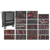Sealey Superline PRO Rollcab 7 Drawer with 305pc Tool Kit - Black SPTCOMBO4B image