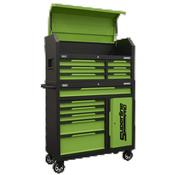 Sealey Superline Pro Topchest &amp; Rollcab Combination 12 Drawer &amp; 1 Door Cupboard - Green AP1080HVG