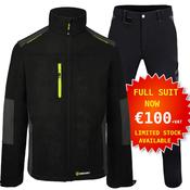 Flex Workwear Two-tone Trousers &amp; Softshell Jacket Black/Grey
