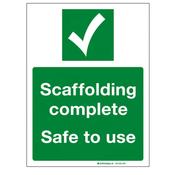SCAFFOLDING COMPLETE SAFE TO USE SIGN 600 X 400