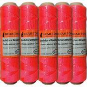 Bear Nylon braided Masons line 76m (250ft) x 1mm Pink (Pack of 5)