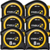 Stabila 8m (26.2 ft) BM 100 Pocket Measuring Tape, metric scale (Pack of 6) image