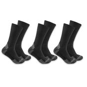 Midweight Cotton Blend Crew Sock 3 Pairs Black Large image