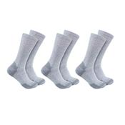 Midweight Cotton Blend Crew Sock 3 Pairs Grey Large image