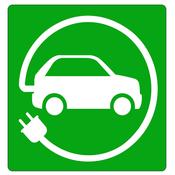 Thermoplastic eCar Charging Symbols (Green &amp; White) 1m x 1m