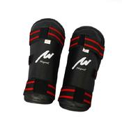 Semi Contact Kick Boxing Black Vinyl Shin Guards