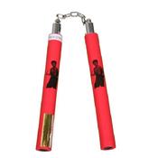 NR-021A: Foam Nunchaku with Metal B/Bearing. All Red Bruce Lee