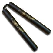NR-007: Foam Nunchaku with Cord All Black Dragon  - PRE ORDER