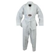 Korean Ultimate Taekwondo Uniform: Plain Back:White V-Neck:Child image