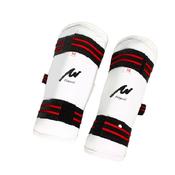Semi Contact Kick Boxing White Vinyl Shin Guards