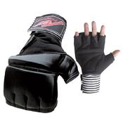MMA Leather Gel Wrap Heavy Bag &amp;amp; Mitt Gloves - Clearance image