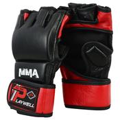 MMA Leather Elite Black/Red Grapling Fight Gloves image