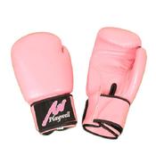 Boxing Glove Proffessional Leather : Pink - With Free Wraps image
