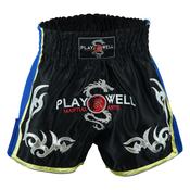 Muay Thai Competition Playwell Fight shorts - Black/Blue image