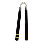 Delxue Black Oak Nunchucks W/ 2 Yellow  B.B C111