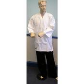 Karate Uniform Mixed Childrens: White / Black Trousers  - 9oz