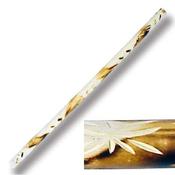 Escrima Stick White Wax Carved &amp;amp; Burnt Pattern