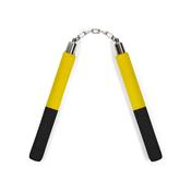 NR-031P: Foam Nunchaku with Metal B/Bearing. Yellow / Black
