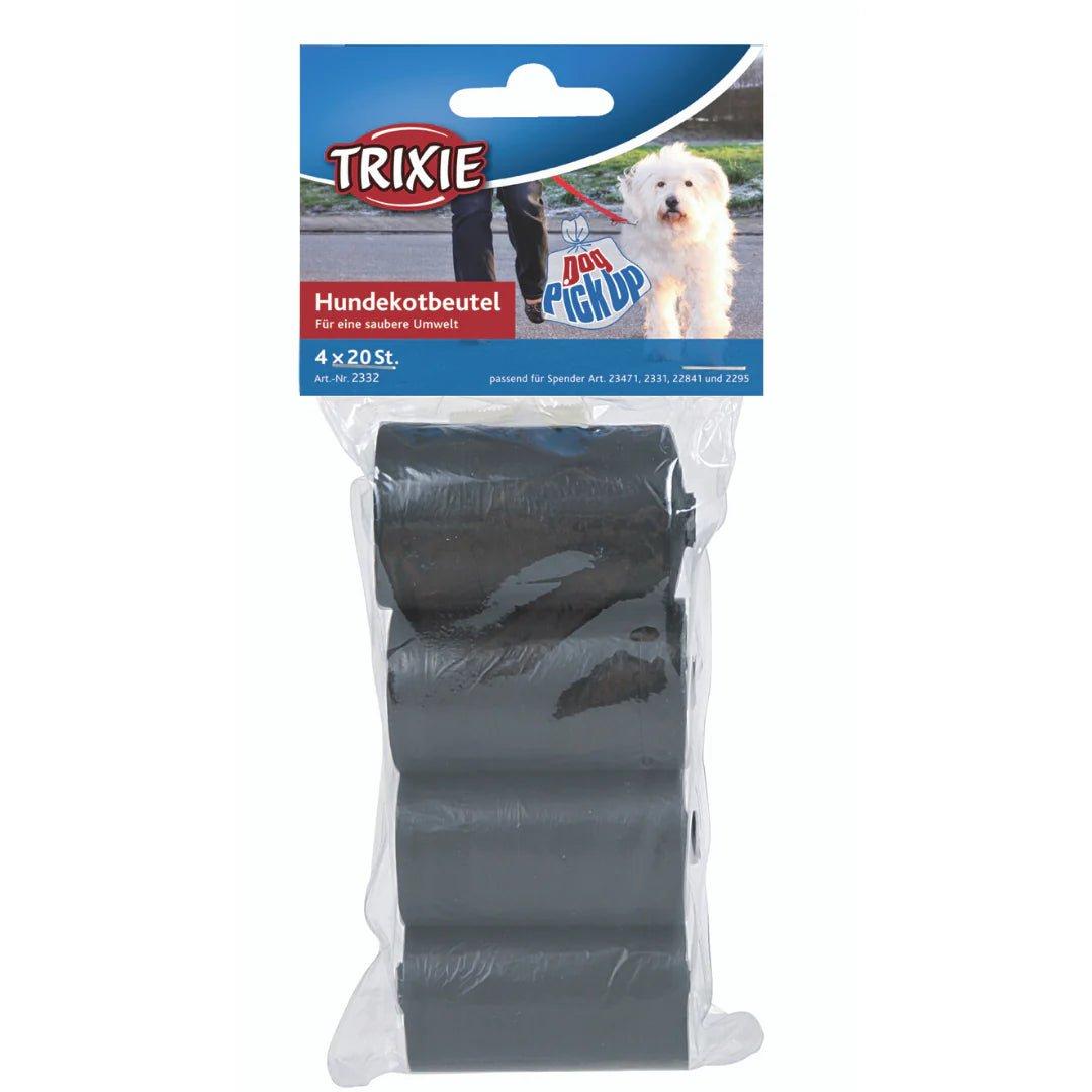 TRIXIE Poop Bags 80 Bags Black Plastic for Medium Dogs Leak-Proof Fits Dispensers