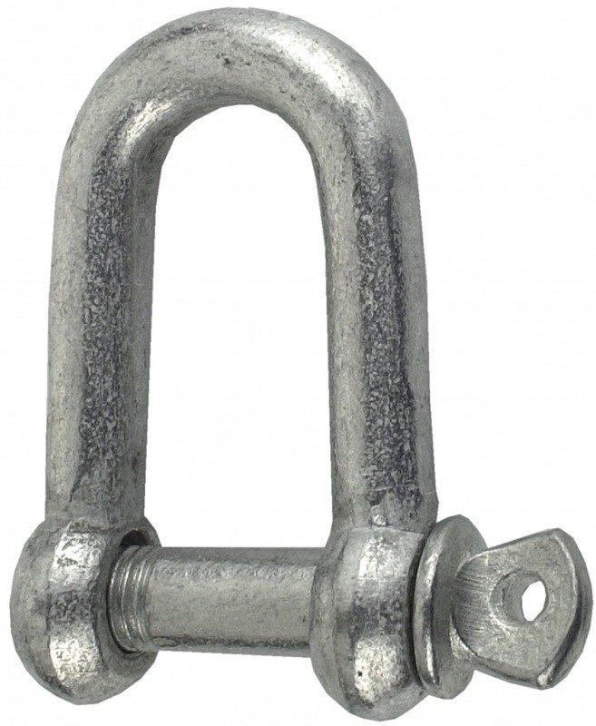 Connex Galvanised D Shackle M5 x 10mm 80kg Load Limit Screw Pin 2 Pack