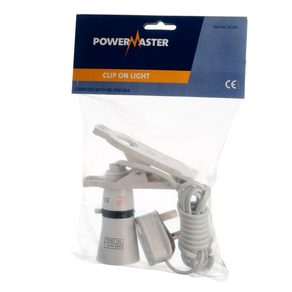 Clip On Light White 60W B22 5A 250V Clip Cord Bulb Holder