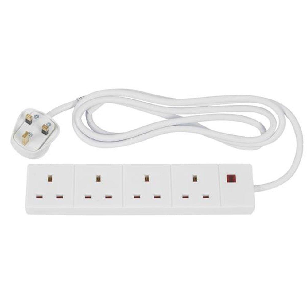 Powermaster Extension Lead 4 Gang 5m White