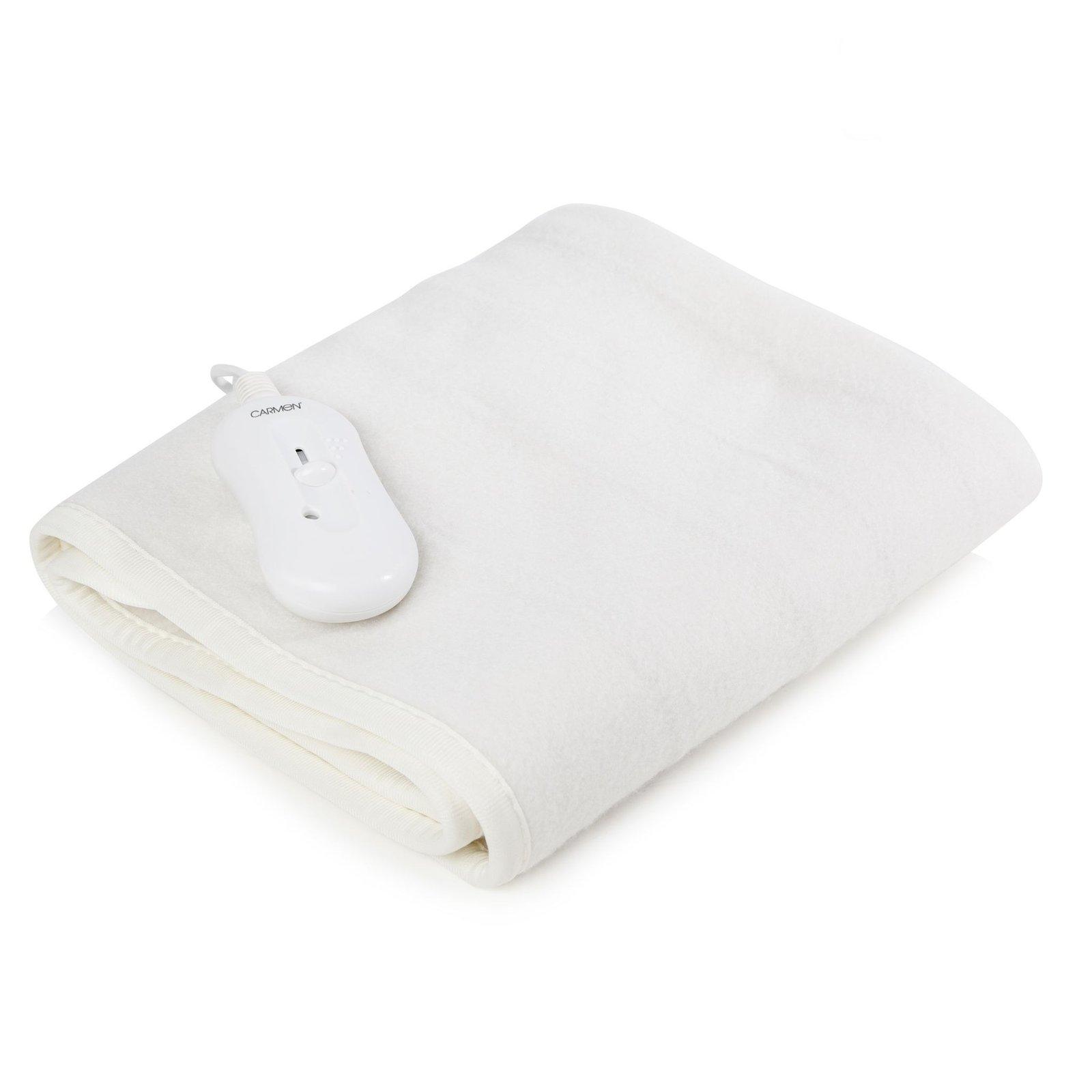 Carmen Single Heated Under Blanket - 40W, 3 Heat Settings, Overheat Protection, Machine Washable, Size S, 3 Year Guarantee