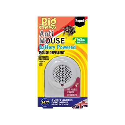 Big Cheese Anti Mouse Battery Powered Mouse Repellent | Ultrasonic Protection | Safe for Children and Pets | Continuous Protection