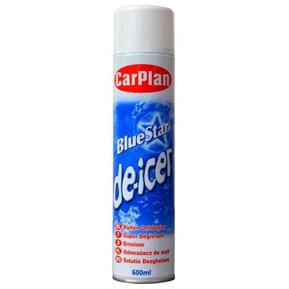 CarPlan Blue Star De-Icer Aerosol Spray 600ml Melts Ice Fast Operates to -15°C Streak-Free Finish