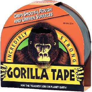 Gorilla Black Duct Tape, Extra Strong, Grips smooth, rough & uneven surfaces, 11m x 48mm