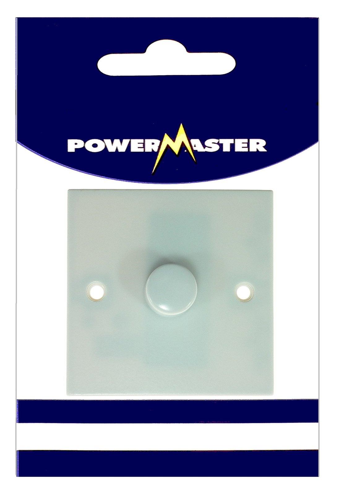 PowerMaster White 1 Gang 2 Way Low Voltage Rotary Dimmer Switch 60-400W Plastic