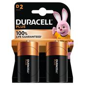 Duracell Plus D Alkaline Batteries 2 Pack 1.5V image