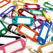 Key Tag Ring with Write-On Label Window