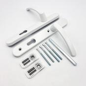 White PVC Door Handle 122mm Screw Centres image