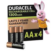 Duracell Rechargeable AA NiMH 1300mAh 4 Pack image