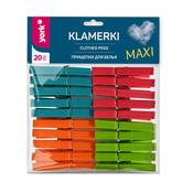 York Maxi Clothes Pegs Multicolour with Steel Clip 20 Pack image