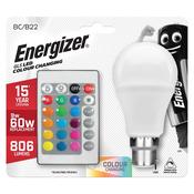 Energizer Colour Changing LED Bulb B22 9w Remote