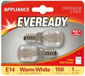 Eveready Oven Bulb E14 25w 2pk