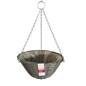 Blossom Rattan Hanging Basket Grey 14 Inch image