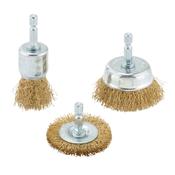 Draper Brassed Wire Brush Set 3pk 6.35mm Hex