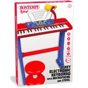 Bontempi 37 Key Electronic Keyboard With Microphone And Stool image