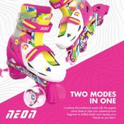 Yvolution Neon Combo Skates Size 34-37 Pink/ White image