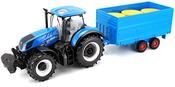 Burago New Holland Tractor with Hay Trailer 1:32