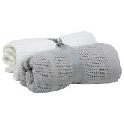 Baby Elegance 2pk Cellular Crib Blanket Grey / White