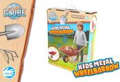 Kids Globe 79cm Metal Wheelbarrow Red/Yellow image