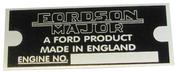 Fordson Major Serial Number Badge