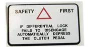 Decal - Safety First Differential Lock image