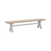 Salcombe Stone Grey Cross Leg Bench With Cushion image